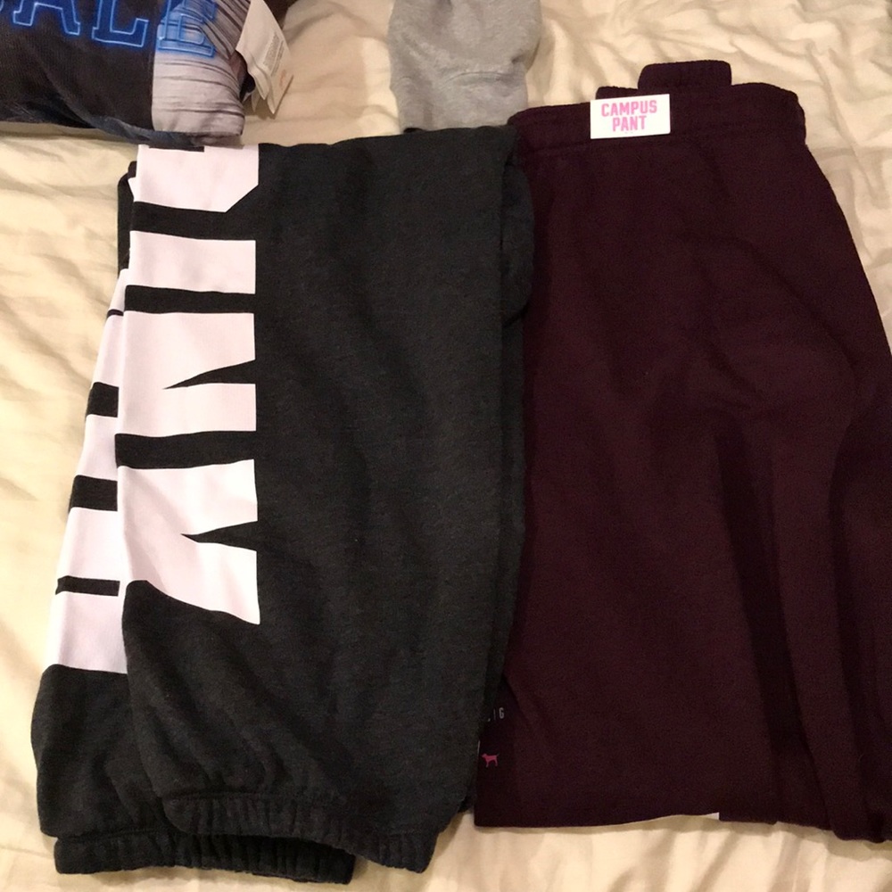 Pink Victoria’s Secret campus sweatpants  large